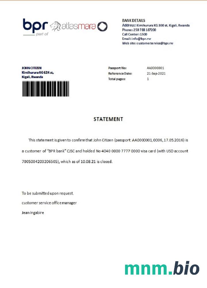 Przykład zamknięcia Rwandy BPR w formatach Word i PDF